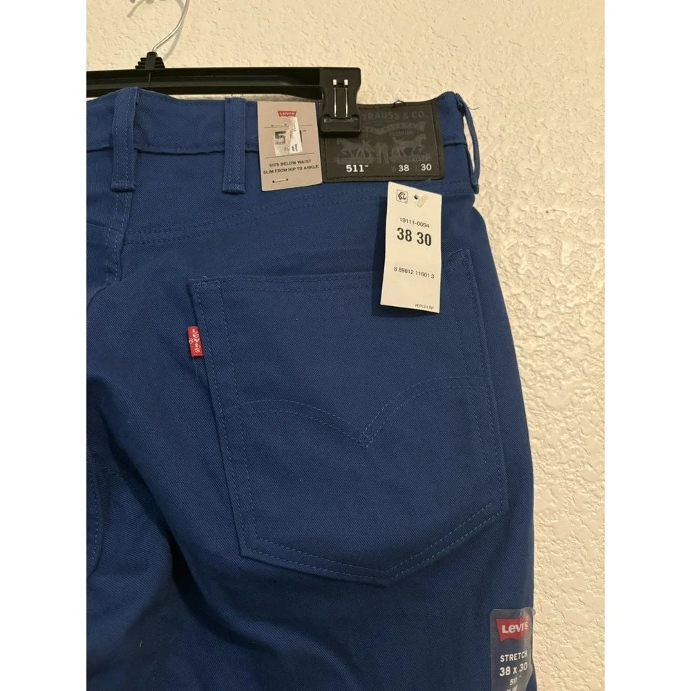 Levi's 511 Men's Regular Taper Jeans 38/30 Blue Color Stretch NWT